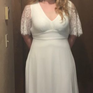 Lulu’s long, flowing wedding, white dress size XL